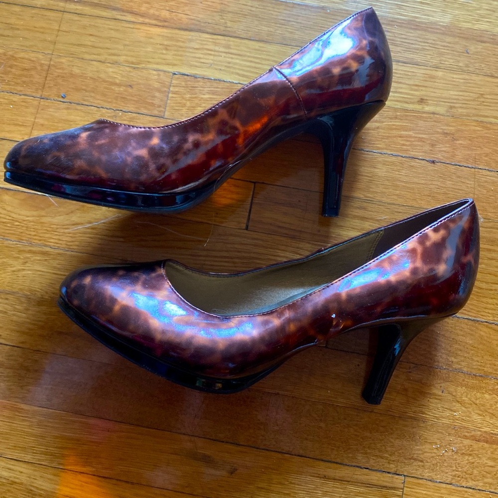 Women’s mid to high heel shoes size 10W shoes pumps brand is Kelly and Katie
